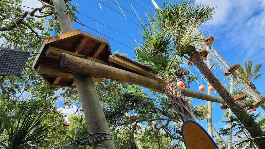 Cocoa Beach: Aerial Adventure Park Ticket - Green courses: start low with ziplines, tunnels, and balance