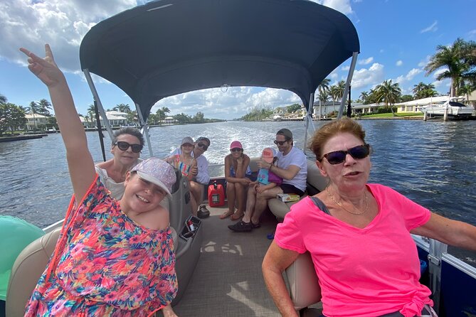 Pontoon Boat Rental in Sebastian (FL) with Sebastian Adventures - Comfort Features: Bimini Shade, Bluetooth Stereo, and the Aft Lounge